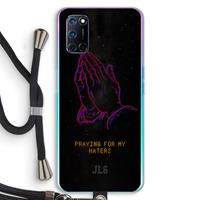 CaseCompany Praying For My Haters: Oppo A92 Transparant Hoesje met koord
