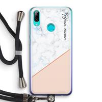 CaseCompany Marmer in stijl: Huawei P Smart (2019) Transparant Hoesje met koord