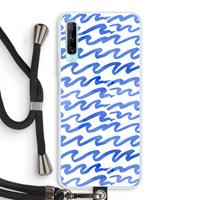 CaseCompany Blauwe golven: Huawei P Smart Pro Transparant Hoesje met koord