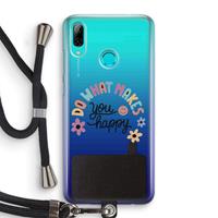 CaseCompany Happy days: Huawei P Smart (2019) Transparant Hoesje met koord