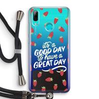 CaseCompany Don't forget to have a great day: Huawei P Smart (2019) Transparant Hoesje met koord