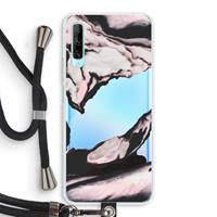 CaseCompany Roze stroom: Huawei P Smart Pro Transparant Hoesje met koord