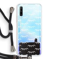 CaseCompany Wimpers: Huawei P Smart Pro Transparant Hoesje met koord