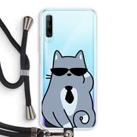 CaseCompany Cool cat: Huawei P Smart Pro Transparant Hoesje met koord
