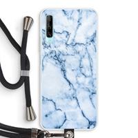 CaseCompany Blauw marmer: Huawei P Smart Pro Transparant Hoesje met koord