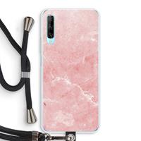 CaseCompany Roze marmer: Huawei P Smart Pro Transparant Hoesje met koord