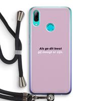 CaseCompany gij moogt er zijn: Huawei P Smart (2019) Transparant Hoesje met koord