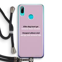 CaseCompany gij zijt ook iemand: Huawei P Smart (2019) Transparant Hoesje met koord