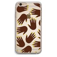 CaseCompany Hands dark: iPhone 6 Plus / 6S Plus Transparant Hoesje