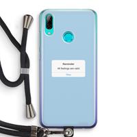 CaseCompany Reminder: Huawei P Smart (2019) Transparant Hoesje met koord