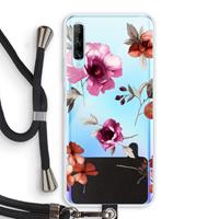 CaseCompany Geschilderde bloemen: Huawei P Smart Pro Transparant Hoesje met koord
