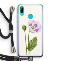 CaseCompany Purple poppy: Huawei P Smart (2019) Transparant Hoesje met koord