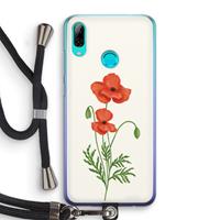 CaseCompany Red poppy: Huawei P Smart (2019) Transparant Hoesje met koord