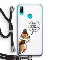 CaseCompany Geen Gezeik: Huawei P Smart (2019) Transparant Hoesje met koord