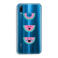 CaseCompany Smiley watermeloen: Huawei P20 Lite Transparant Hoesje