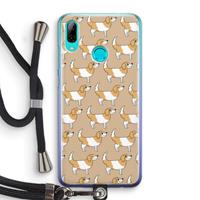 CaseCompany Doggy: Huawei P Smart (2019) Transparant Hoesje met koord