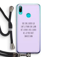 CaseCompany Gek: Huawei P Smart (2019) Transparant Hoesje met koord