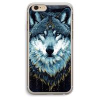 CaseCompany Darkness Wolf: iPhone 6 Plus / 6S Plus Transparant Hoesje