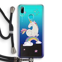 CaseCompany Regenboog eenhoorn: Huawei P Smart (2019) Transparant Hoesje met koord
