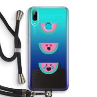 CaseCompany Smiley watermeloen: Huawei P Smart (2019) Transparant Hoesje met koord