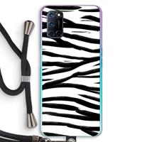 CaseCompany Zebra pattern: Oppo A92 Transparant Hoesje met koord