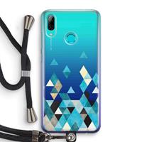 CaseCompany Gekleurde driehoekjes blauw: Huawei P Smart (2019) Transparant Hoesje met koord