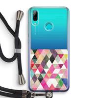 CaseCompany Gekleurde driehoekjes: Huawei P Smart (2019) Transparant Hoesje met koord