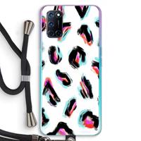 CaseCompany Cheetah color: Oppo A92 Transparant Hoesje met koord