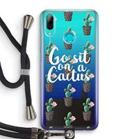 CaseCompany Cactus quote: Huawei P Smart (2019) Transparant Hoesje met koord