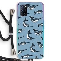 CaseCompany Narwhal: Oppo A92 Transparant Hoesje met koord