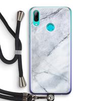 CaseCompany Witte marmer: Huawei P Smart (2019) Transparant Hoesje met koord