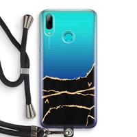 CaseCompany Gouden marmer: Huawei P Smart (2019) Transparant Hoesje met koord
