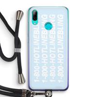 CaseCompany Hotline bling blue: Huawei P Smart (2019) Transparant Hoesje met koord