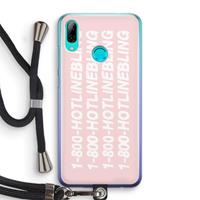 CaseCompany Hotline bling pink: Huawei P Smart (2019) Transparant Hoesje met koord