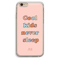 CaseCompany Cool Kids Never Sleep: iPhone 6 Plus / 6S Plus Transparant Hoesje