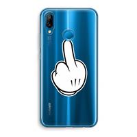CaseCompany Middle finger white: Huawei P20 Lite Transparant Hoesje