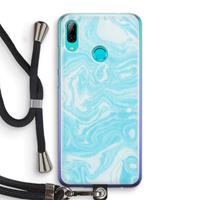 CaseCompany Waterverf blauw: Huawei P Smart (2019) Transparant Hoesje met koord