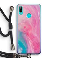 CaseCompany Roze explosie: Huawei P Smart (2019) Transparant Hoesje met koord