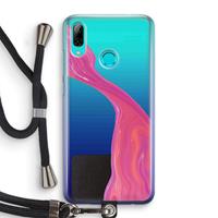 CaseCompany Paarse stroom: Huawei P Smart (2019) Transparant Hoesje met koord