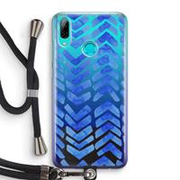 CaseCompany Blauwe pijlen: Huawei P Smart (2019) Transparant Hoesje met koord