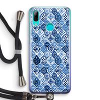 CaseCompany Blauw motief: Huawei P Smart (2019) Transparant Hoesje met koord