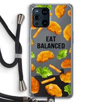 CaseCompany Eat Balanced: Oppo Find X3 Transparant Hoesje met koord