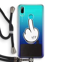 CaseCompany Middle finger white: Huawei P Smart (2019) Transparant Hoesje met koord