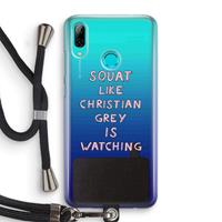 CaseCompany Christian Grey: Huawei P Smart (2019) Transparant Hoesje met koord