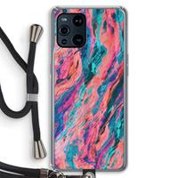 CaseCompany Electric Times: Oppo Find X3 Transparant Hoesje met koord