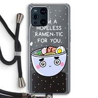 CaseCompany I'm A Hopeless Ramen-Tic For You: Oppo Find X3 Transparant Hoesje met koord