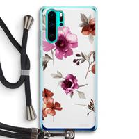 CaseCompany Geschilderde bloemen: Huawei P30 Pro Transparant Hoesje met koord