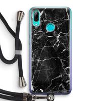 CaseCompany Zwart Marmer 2: Huawei P Smart (2019) Transparant Hoesje met koord