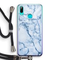 CaseCompany Blauw marmer: Huawei P Smart (2019) Transparant Hoesje met koord