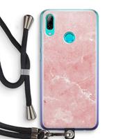 CaseCompany Roze marmer: Huawei P Smart (2019) Transparant Hoesje met koord